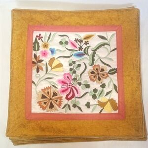 NWOT Set of 5 Made in India Handmade Embroidered Decorative Accent Pillow Cases